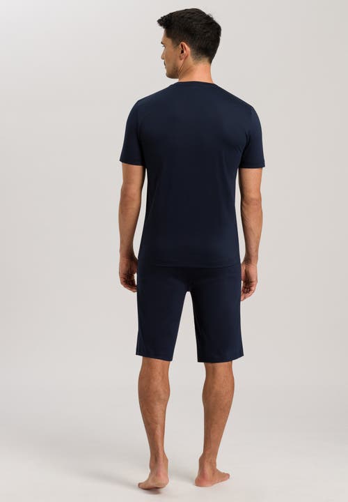 Hanro Night Selection Cotton Pajama Set In Deep Navy