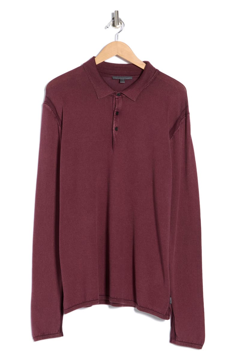 John Varvatos Dune Polo Sweater, Main, color, Dark Plum
