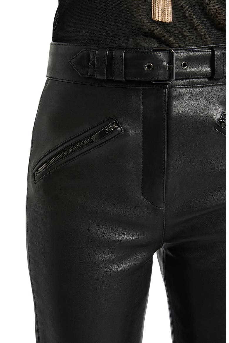 Lambskin Biker Trousers, Alternate, color, black