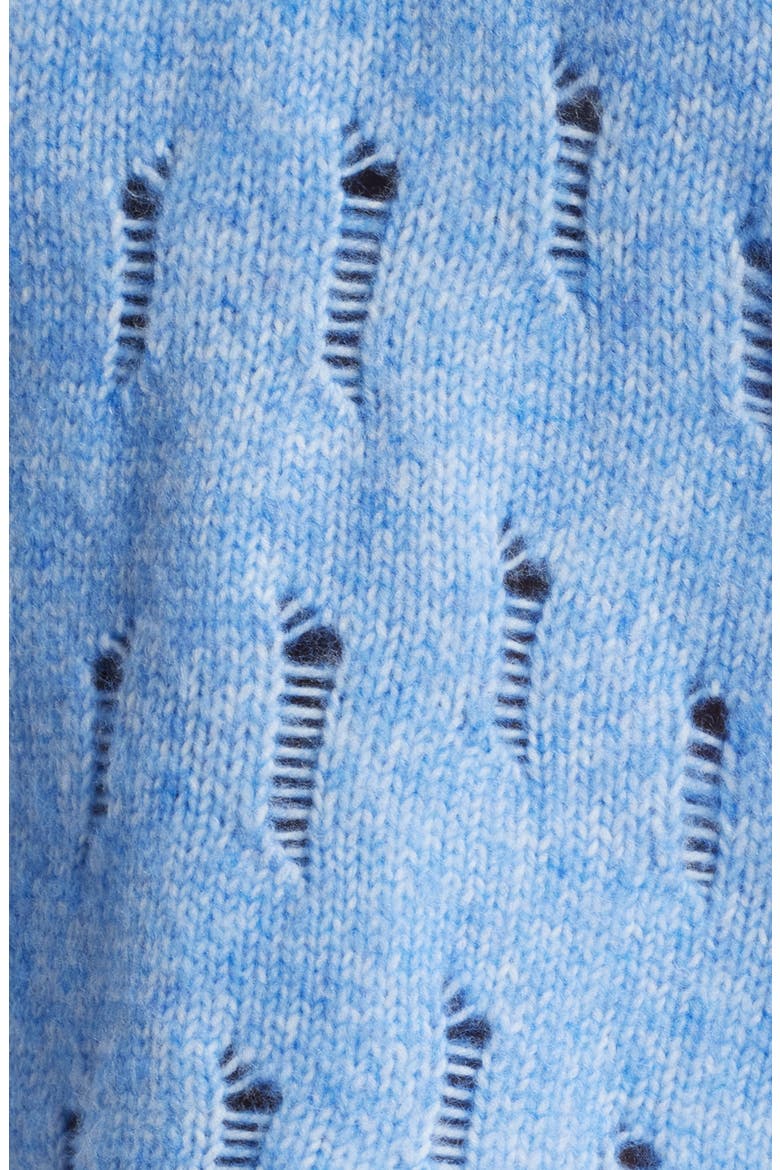 Open Stitch Pullover Sweater, Alternate, color, HEATHER CERULEAN BLUE