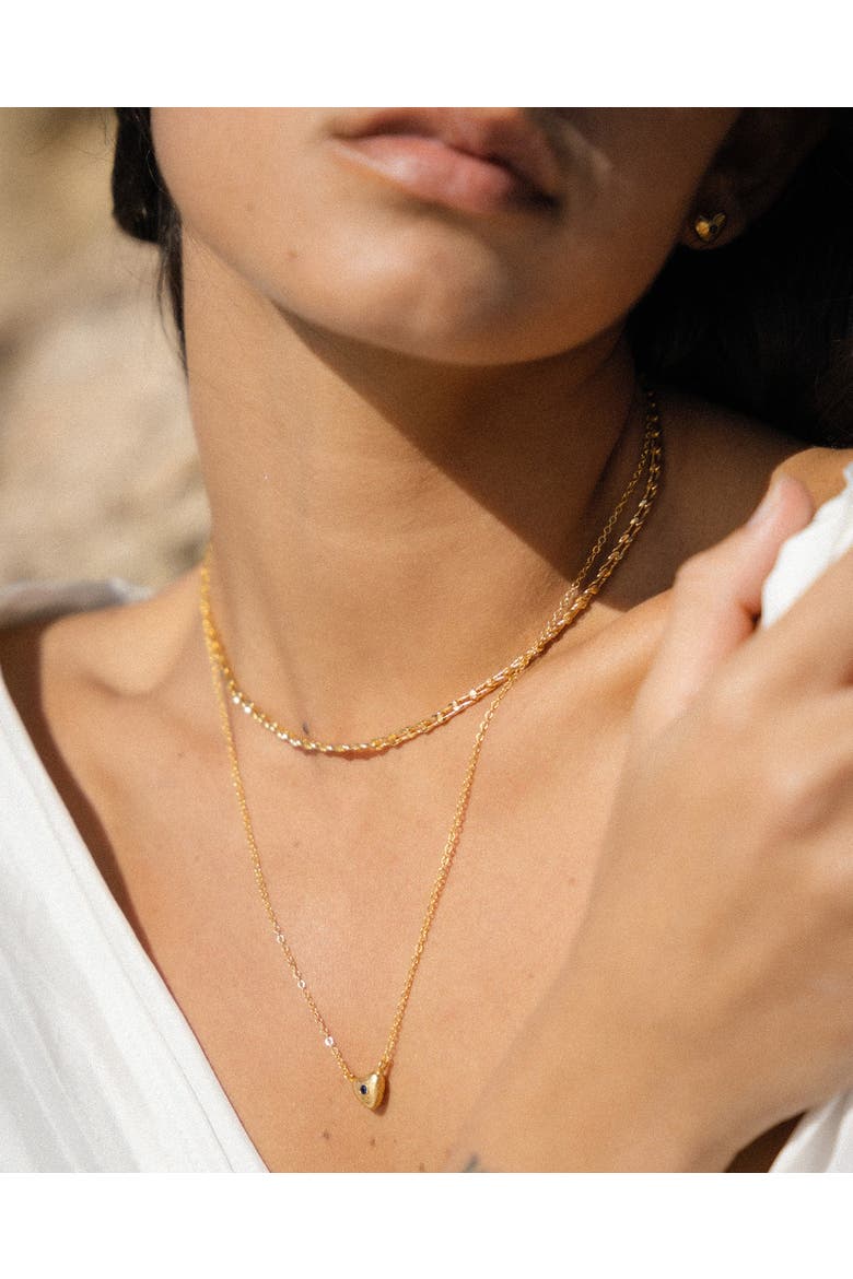 Marina Heart Pendant Necklace, Alternate, color, Brass