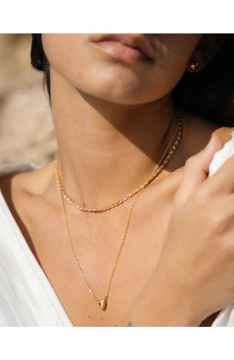 Ottoman Hands Marina Heart Pendant Necklace, Alternate, color, Brass