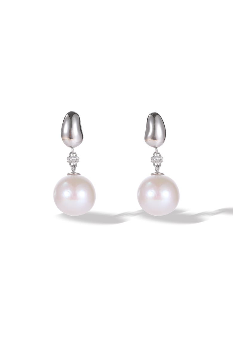 Doris Freshwater Pearl Drop Earrings, Main, color, Silver
