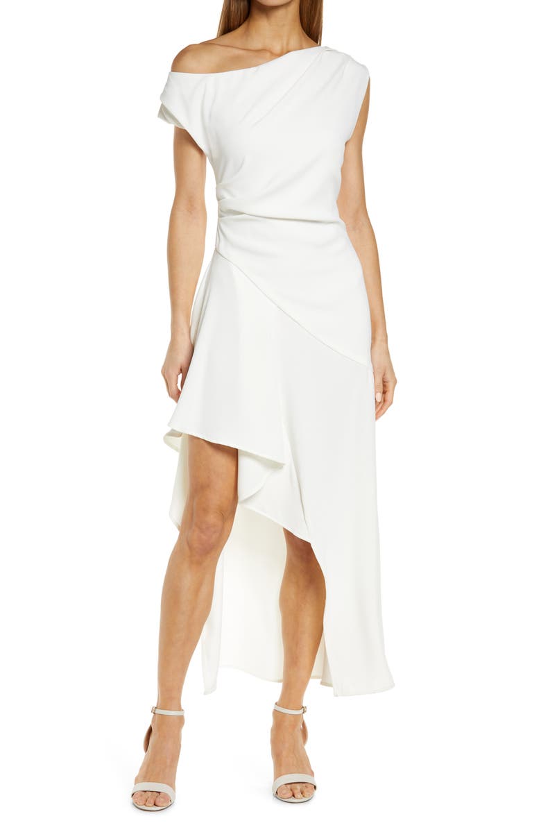 Elliatt Pallas Cascade Ruffle One-Shoulder Cocktail Dress, Main, color,