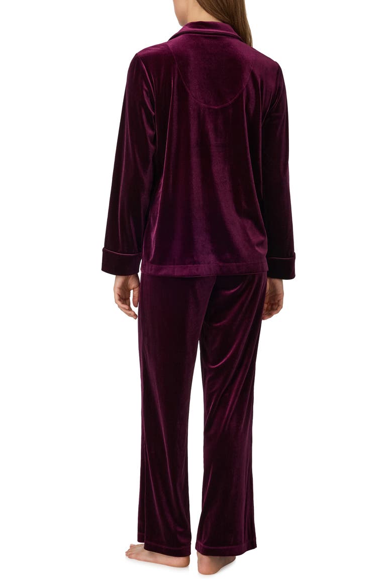 Notch Colar Pajamas, Alternate, color, WINE