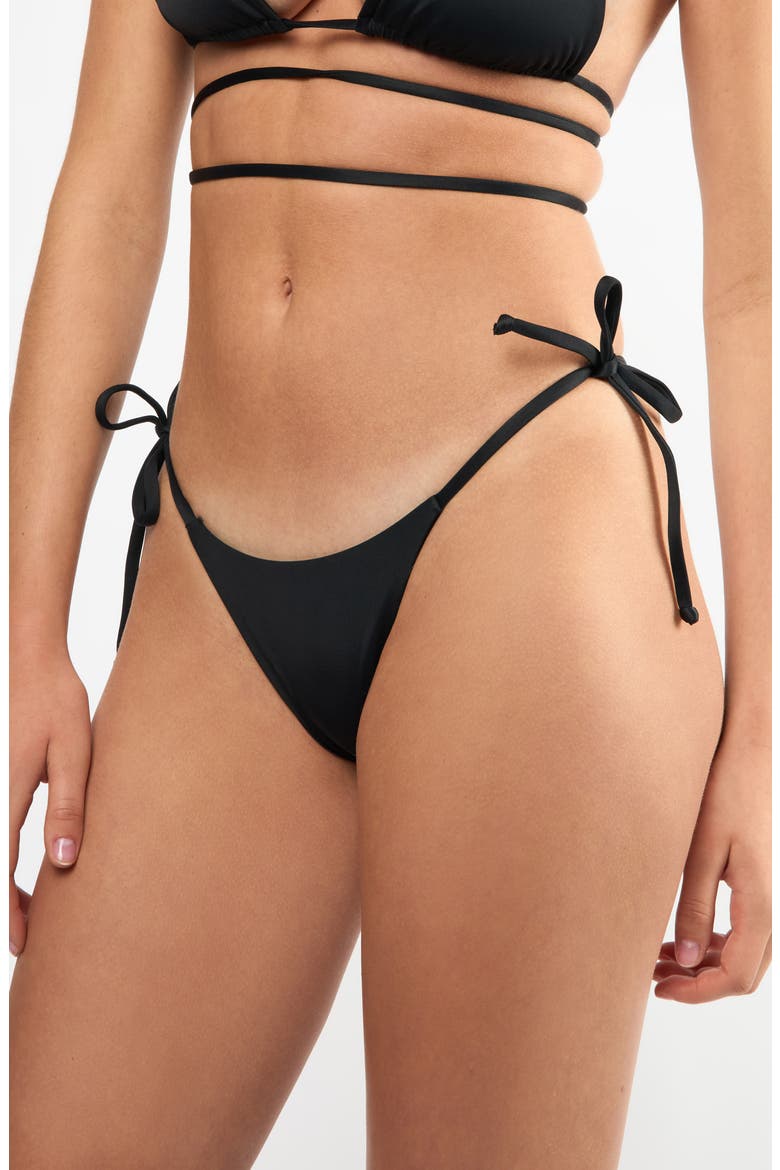 The Venice Side Tie Bikini Bottoms, Alternate, color, BLACK