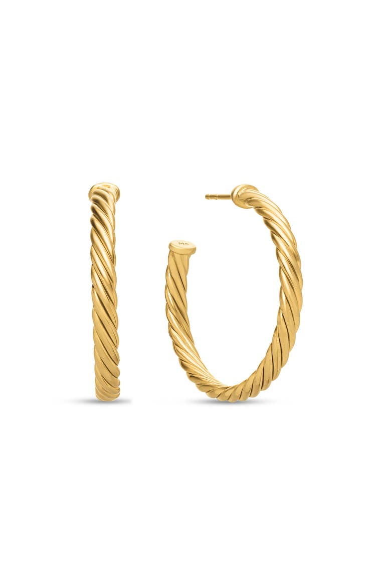 Cable Loop Hoop Earrings, Main, color, GOLD