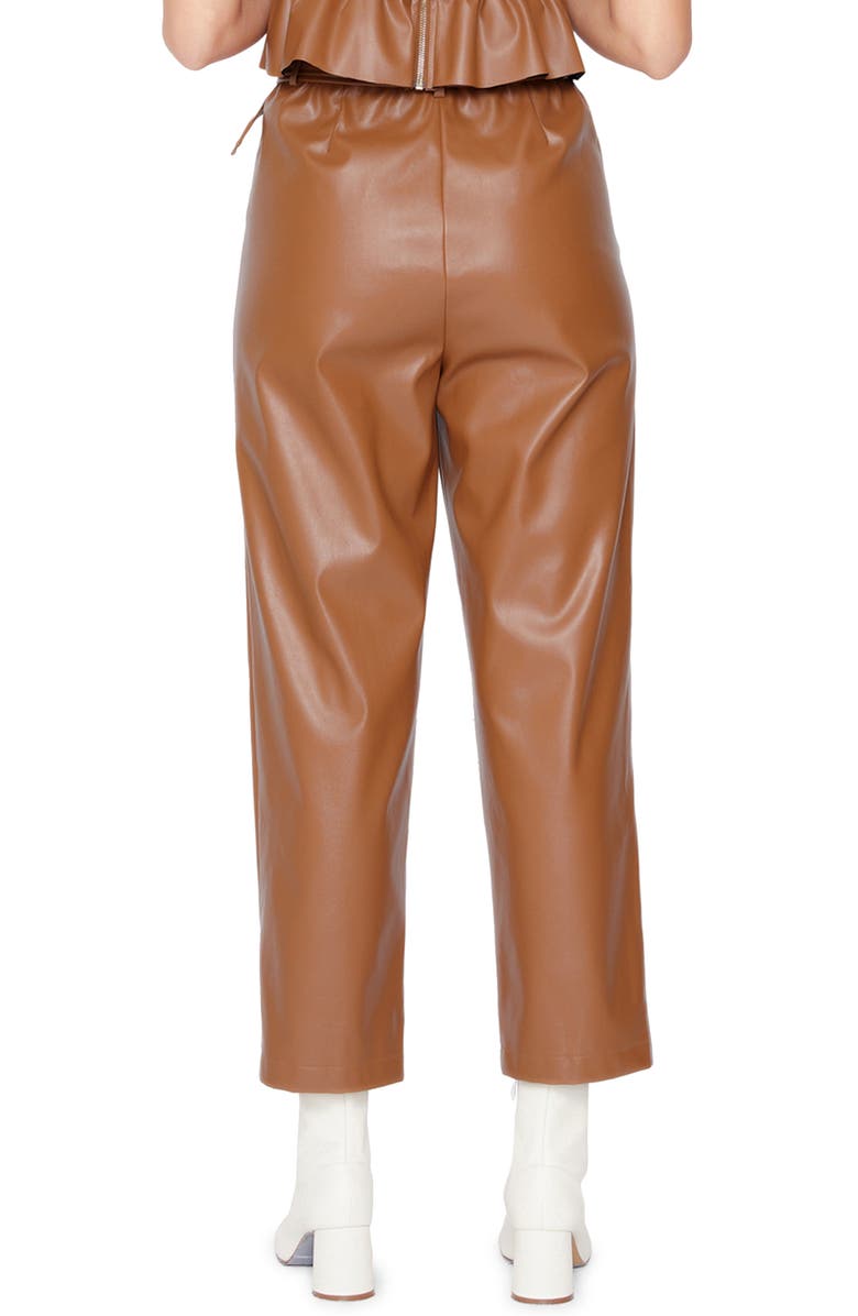 Lost + Wander Set the Scene Belted Wide Leg Faux Leather Pants, Alternate, color,