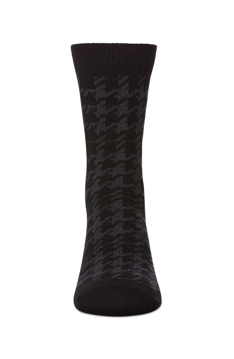 MeMoi Hounds Plaid Dress Socks, Alternate, color, Black