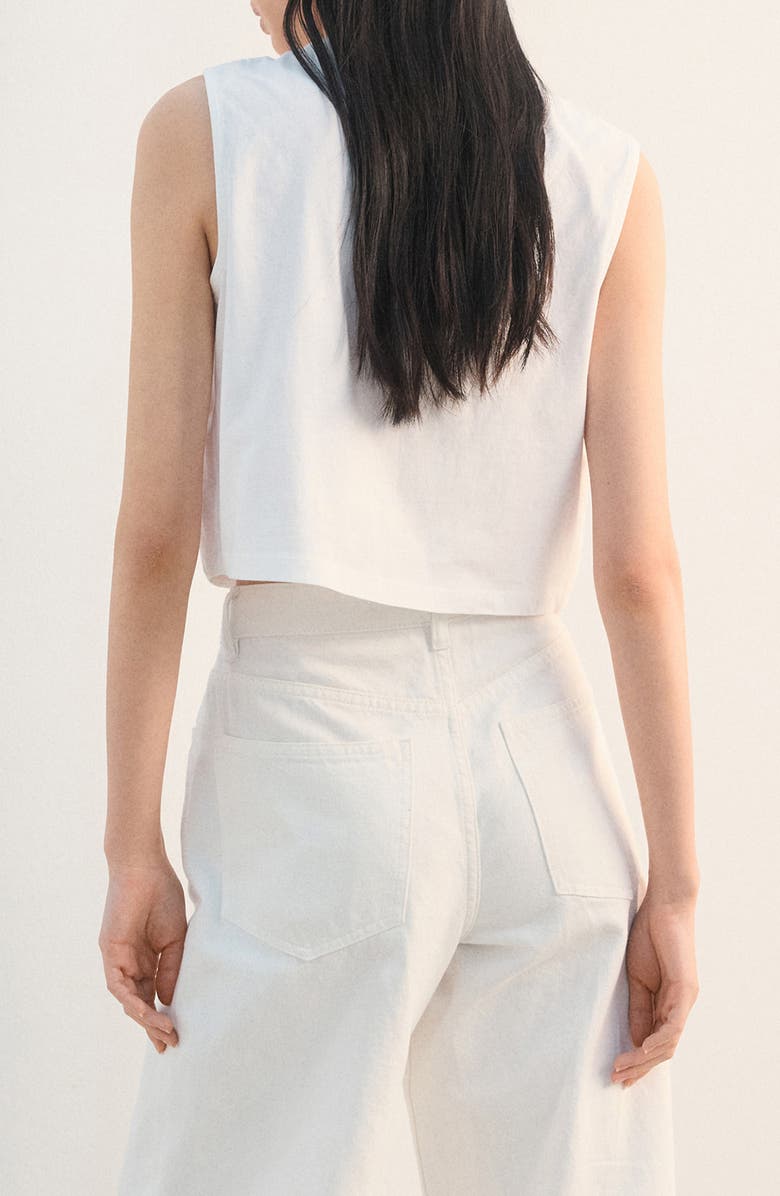 MANGO Bow Embroidered Vest, Alternate, color, White