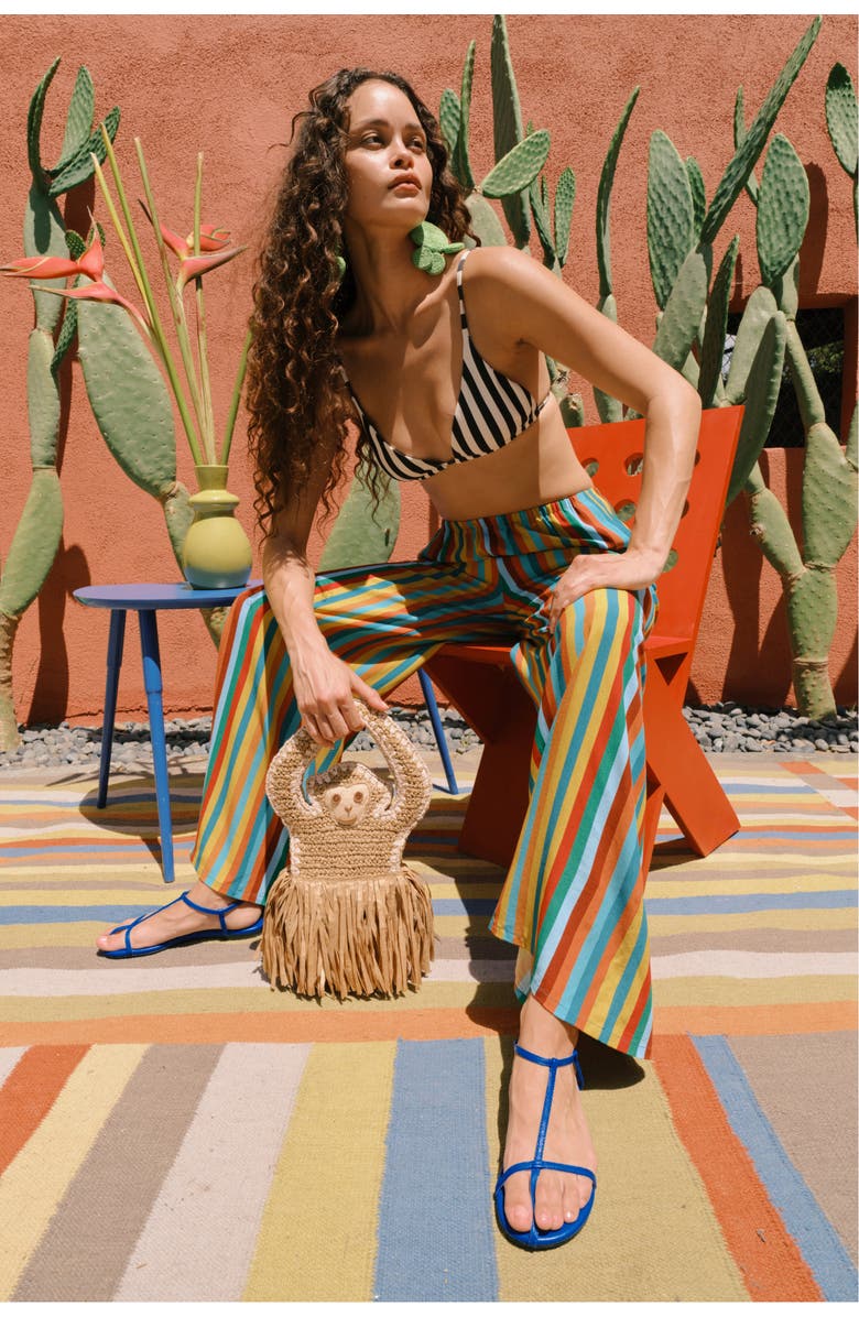 SIMONMILLER Nella Crepe Wide Leg Pant, Alternate, color, Vibrant Multi Stripe