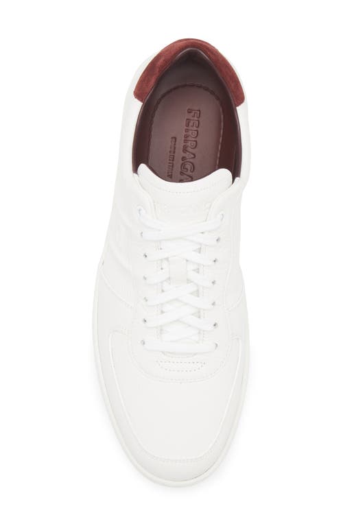 Ferragamo Men White Leather Adam Low-top Sneakers