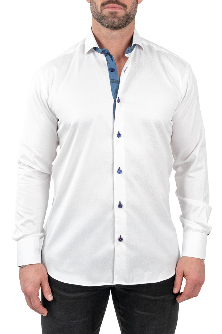 Einstein Jacqcoquillage White Button-Up Shirt, Main, color, WHITE