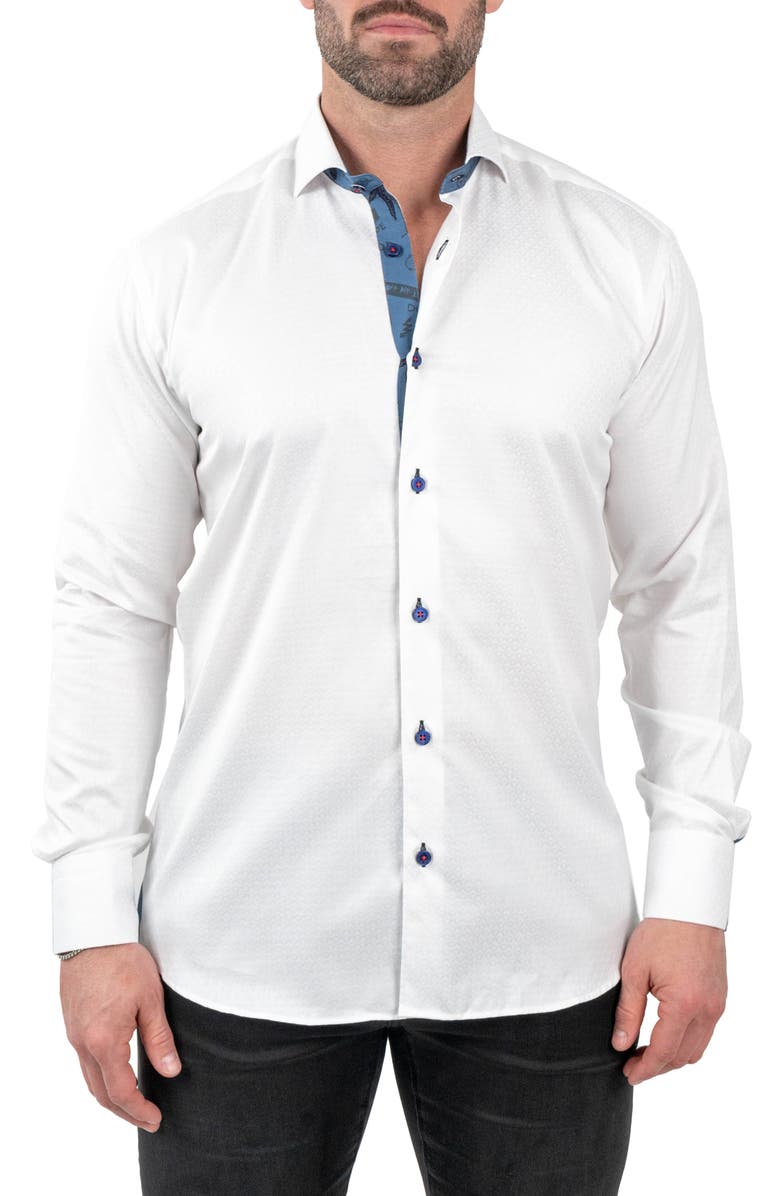 Maceoo Einstein Jacqcoquillage White Button-Up Shirt, Main, color, White