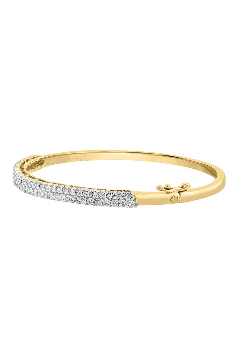 14K Gold Plated Sterling Silver Diamond Bangle Bracelet - 0.32ct., Alternate, color, GOLD MULTI