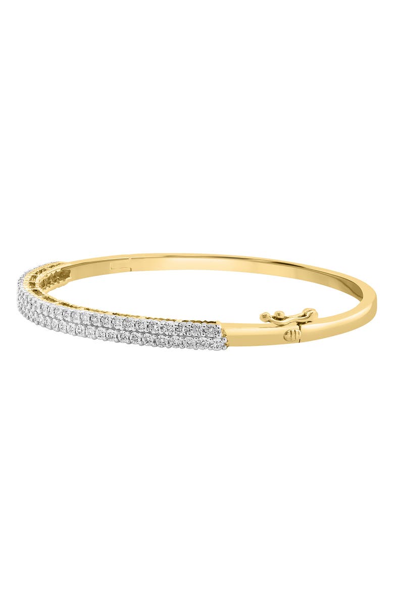 EFFY 14K Gold Plated Sterling Silver Diamond Bangle Bracelet - 0.32ct., Alternate, color, Gold Multi
