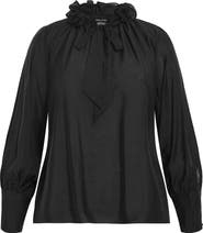 City Chic Antoinette Tie Neck Top