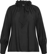 City Chic Antoinette Tie Neck Top