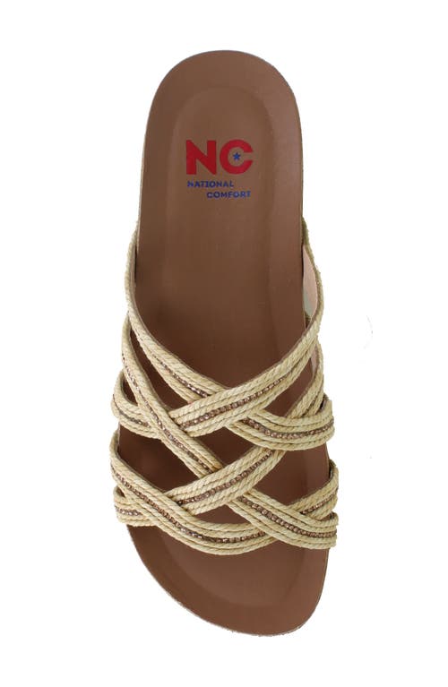 National Comfort Pontevedra Slide Sandal In Natural Fabric