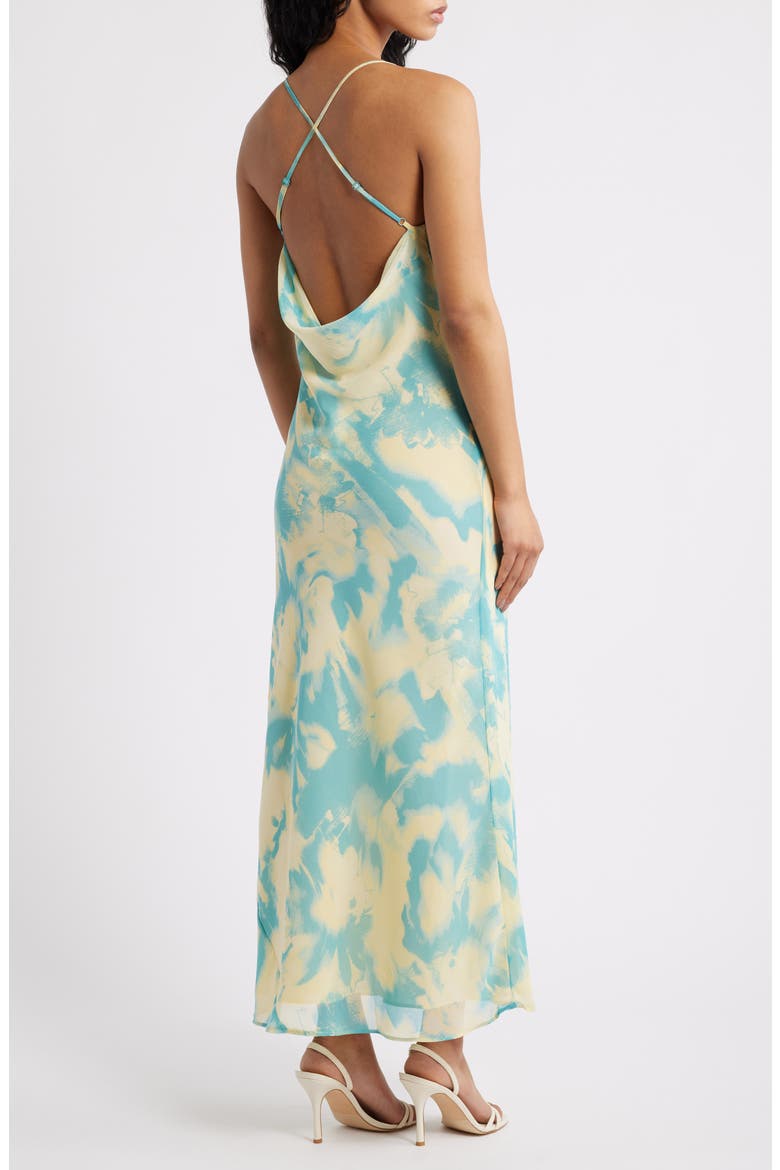 Abstract Print Georgette Midi Dress, Alternate, color, MID GREEN