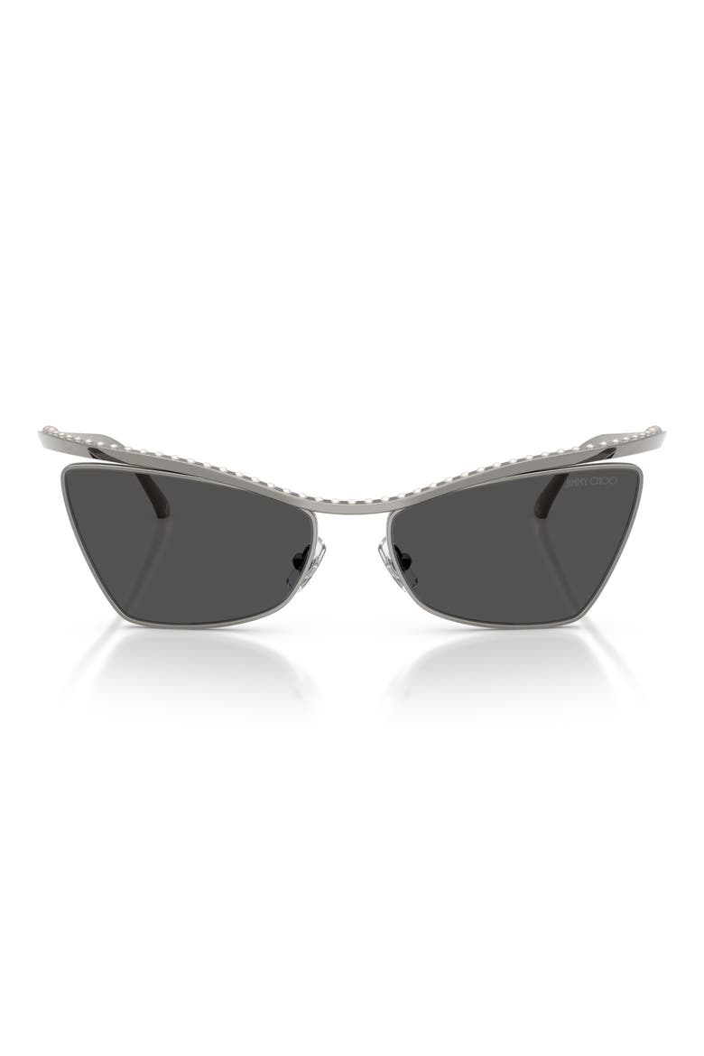 56mm Cat Eye Sunglasses, Main, color, GUNMETAL / DARK GREY