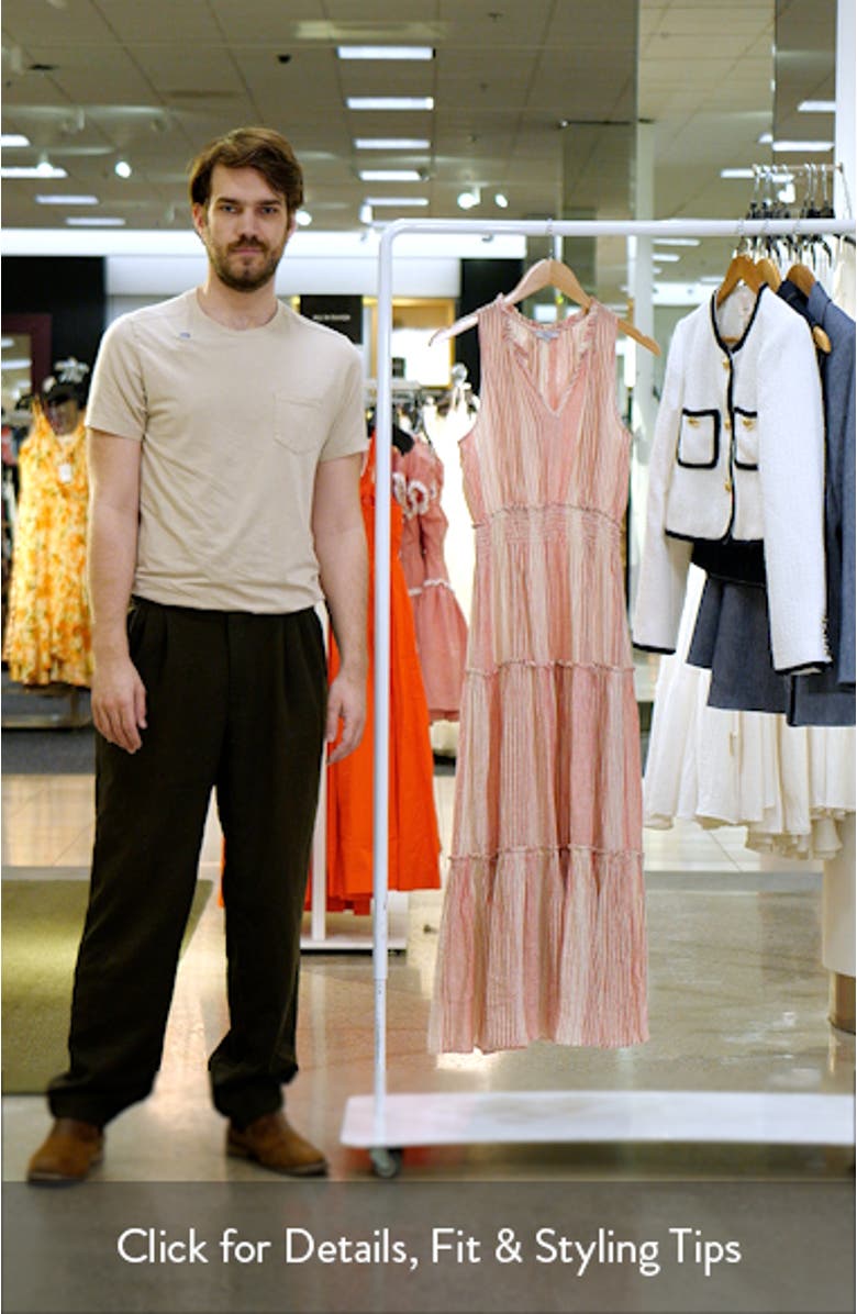 Loulou Stripe Sleeveless Linen Blend Maxi Dress, sales video thumbnail