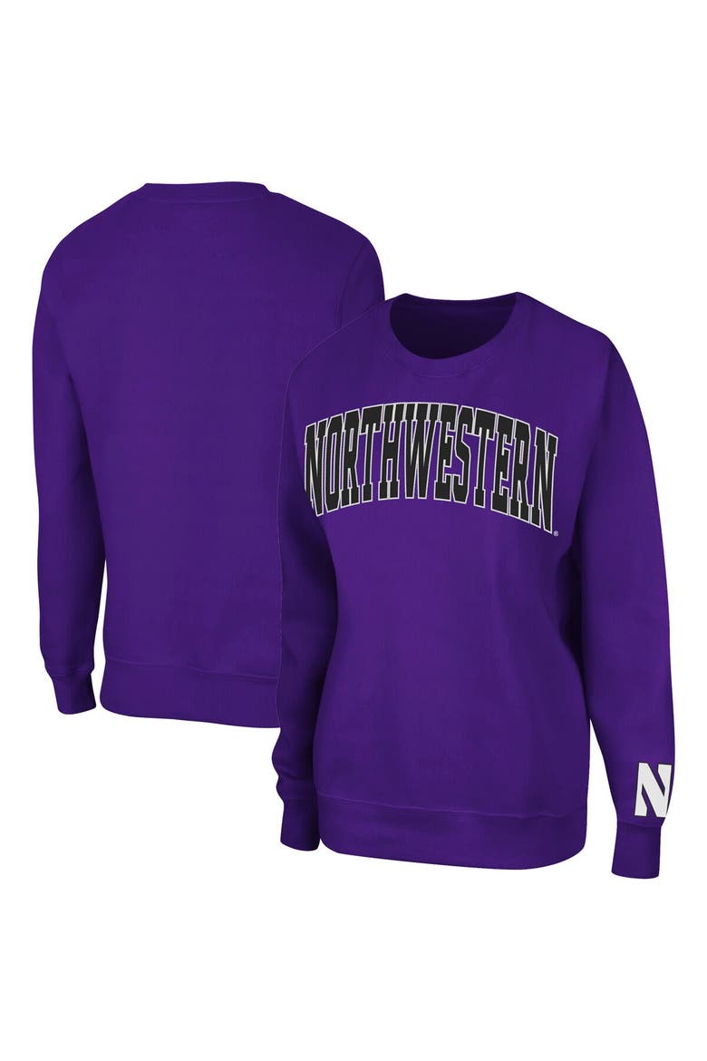 Women's Colosseum Purple Northwestern Wildcats Campanile Pullover Sweatshirt, Main, color, Purple