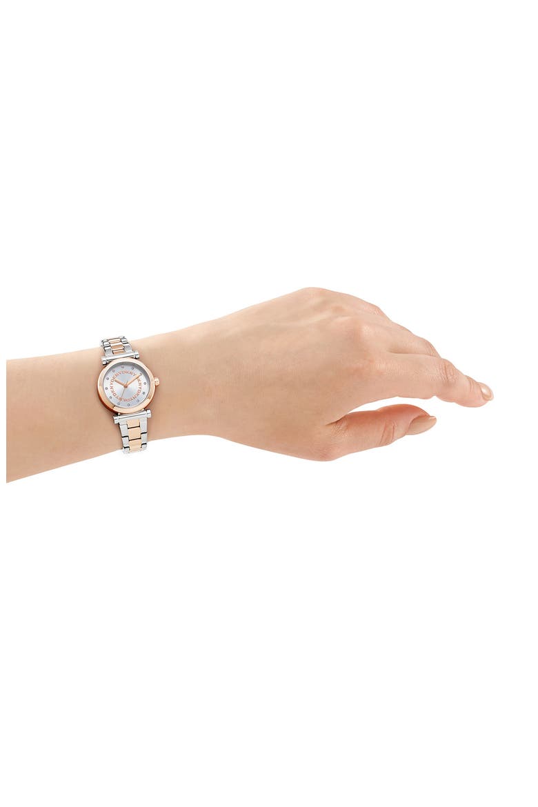 Essentials Crystal Marker Bracelet Watch, 28mm, Alternate, color, SILVER