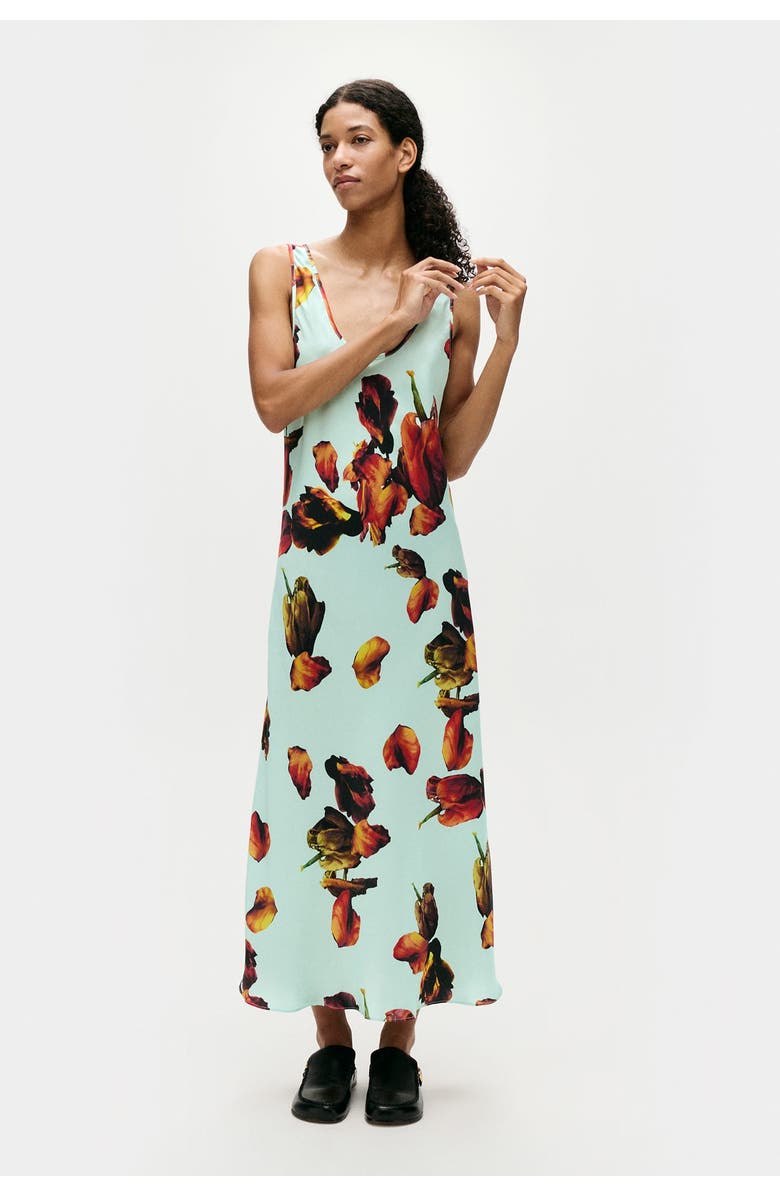 SILK LAUNDRY SCOOP NECK DRESS TULIPA DEW, Main, color,