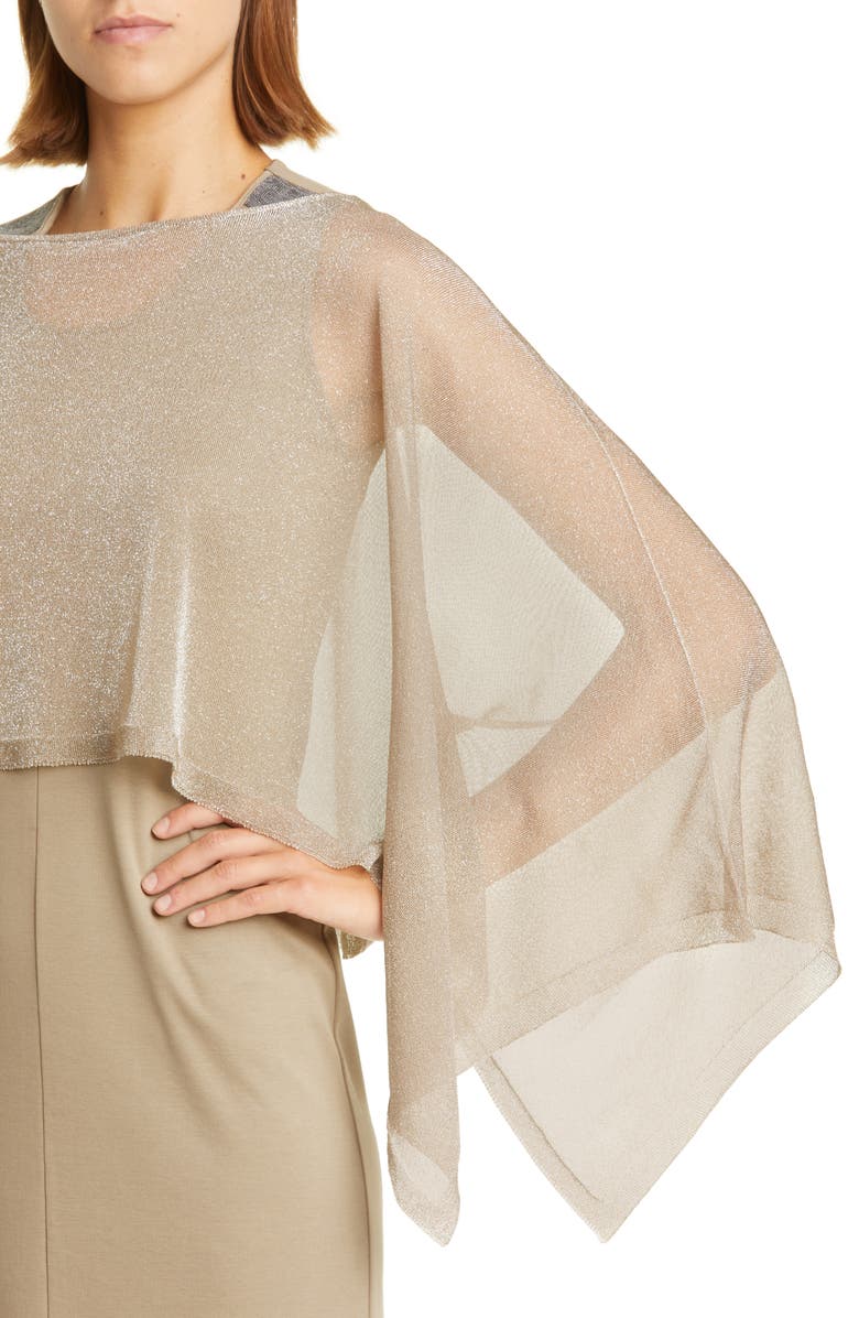 Fabiana Filippi Metallic Cape Sweater, Alternate, color, 