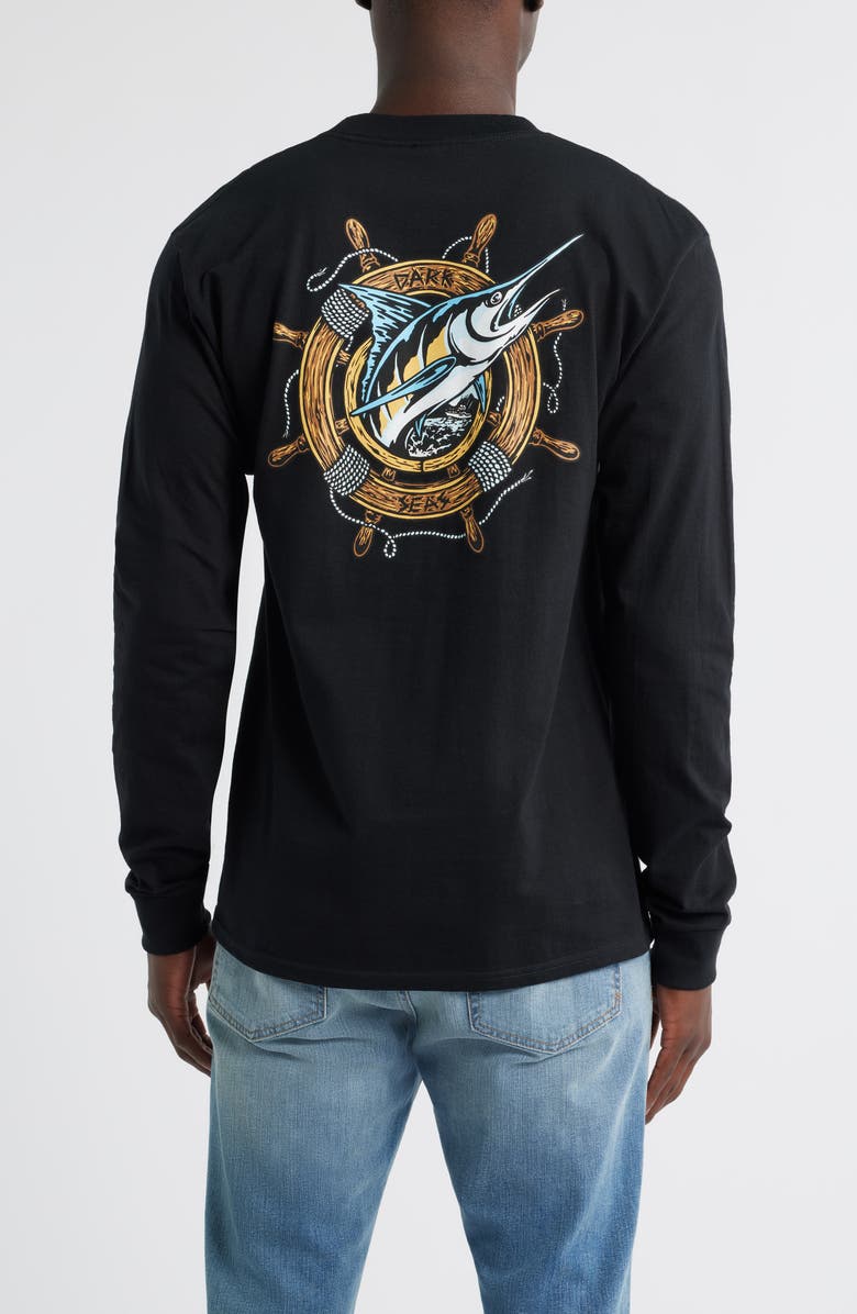 DARK SEAS Waterlogged Long Sleeve Graphic T-Shirt, Alternate, color, Black