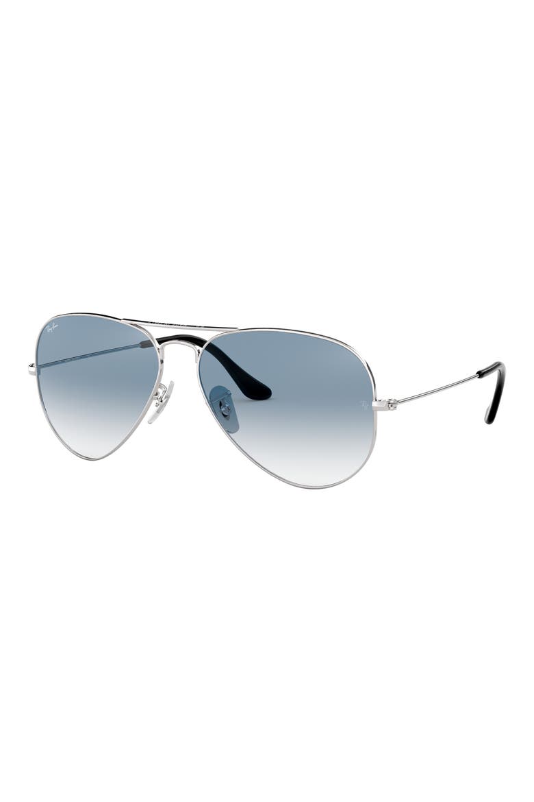 Small Original 55mm Aviator Sunglasses, Alternate, color, SILVER BLUE