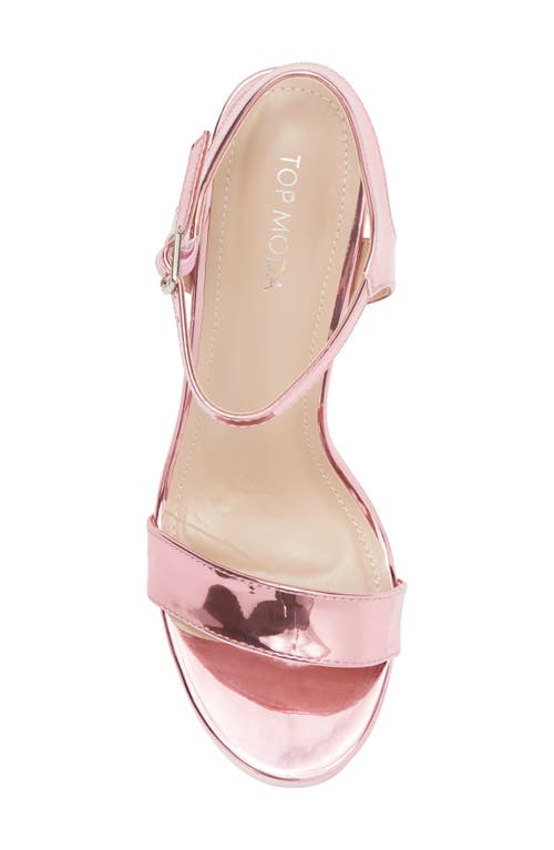 Top Guy Shoes Jasmine Platform Sandal In Pink Patent