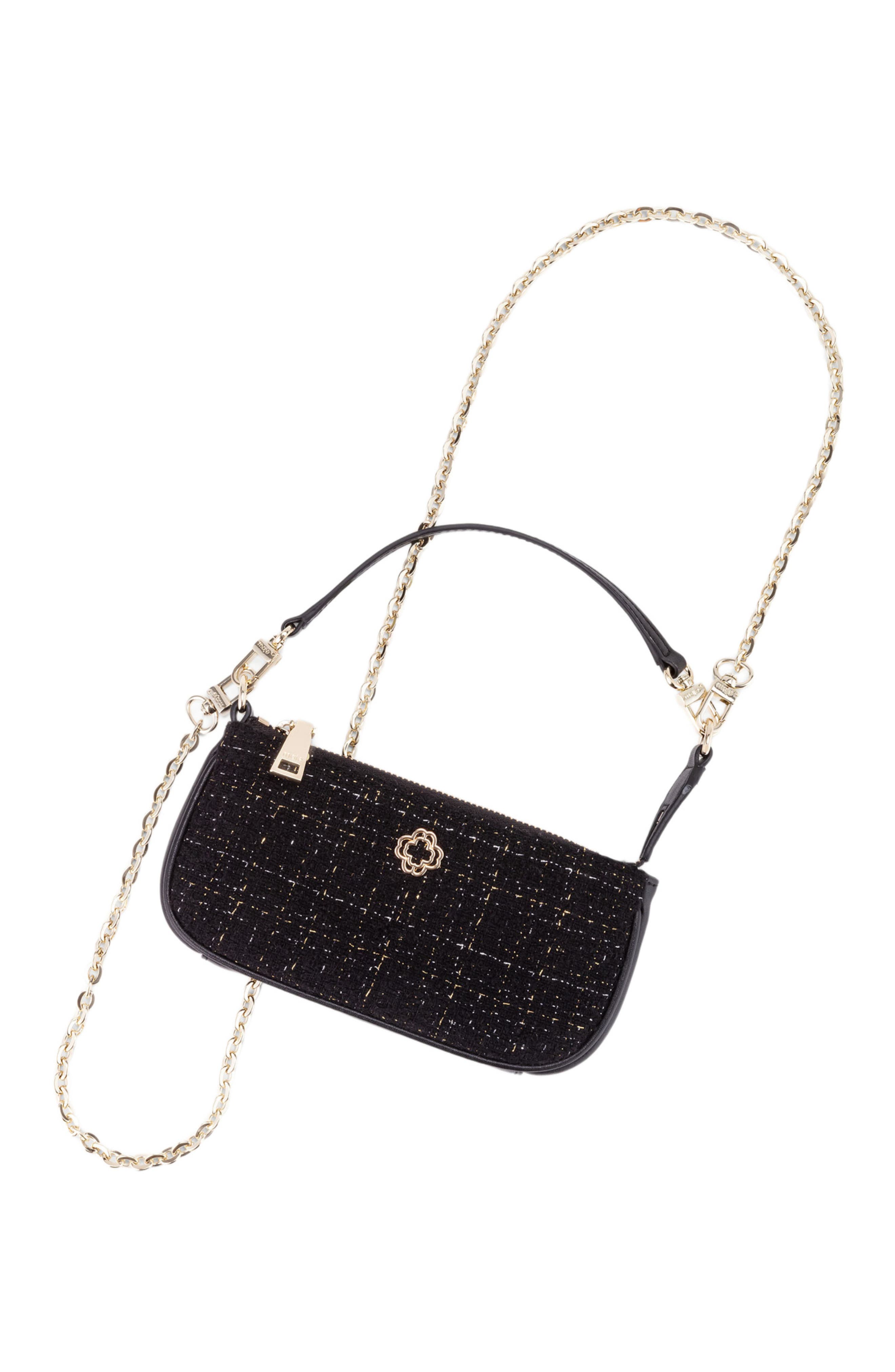 maje Small tweed pouch, Alternate, color, 