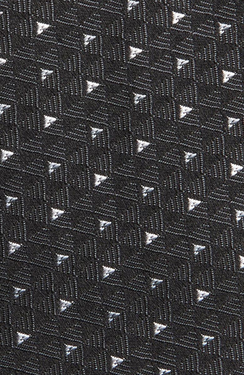 Ralph Lauren Purple Label Jermyn St. Jacqards Geometric Pattern Silk Tie, Alternate, color, Black