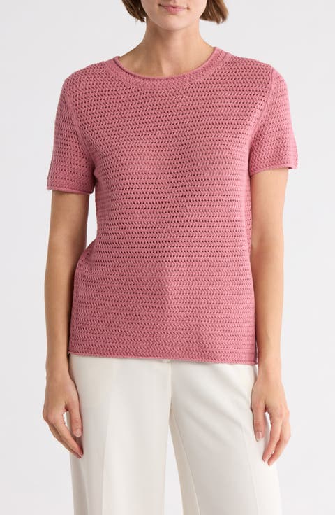Cotton Short Sleeve Sweater