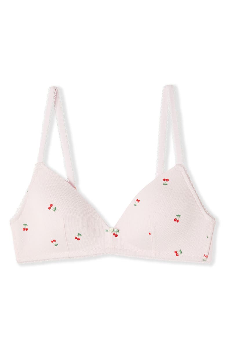 Etam Sleepover Wireless Stretch Cotton Triangle Bra, Alternate, color, Imp Fond Rose