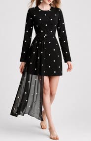 holiCHIC Kaia Long Sleeve Minidress with Removable Drape Belt