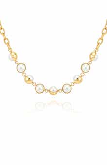 Imitation Pearl Orb Collar Necklace
