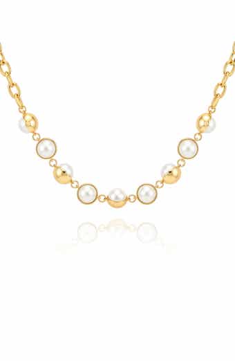 Imitation Pearl Orb Collar Necklace