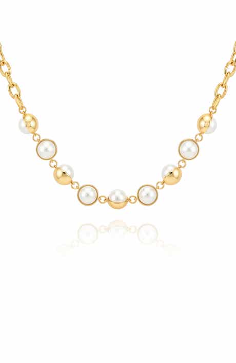 Imitation Pearl Orb Collar Necklace