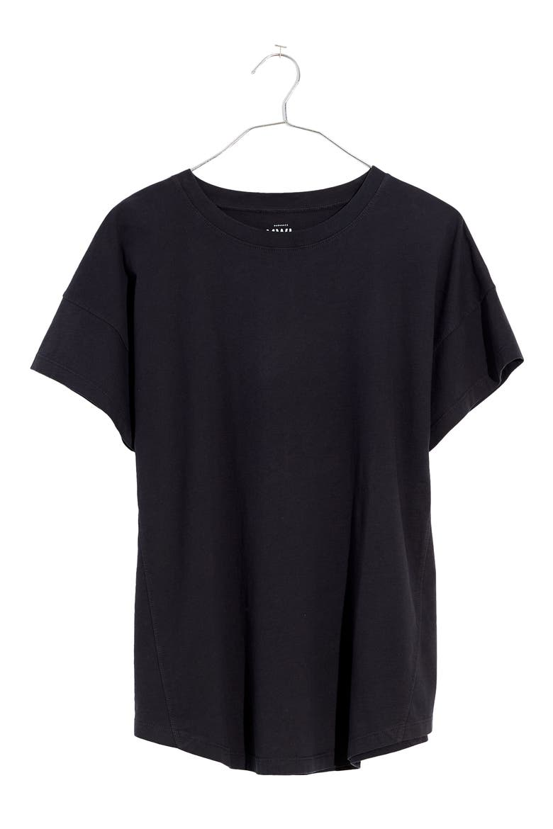 Seamed T-Shirt, Alternate, color, BLACK COAL