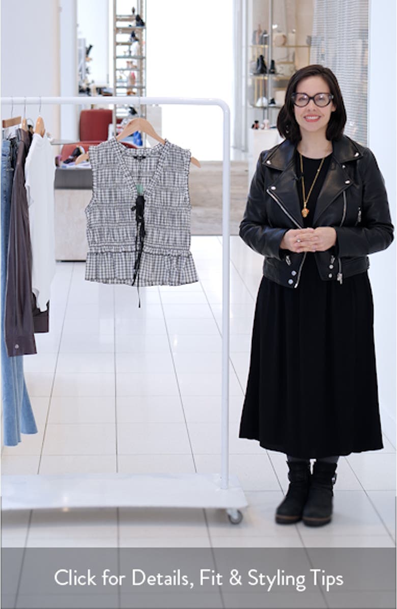 Martine Gingham Smocked Ruffle Crop Top, sales video thumbnail