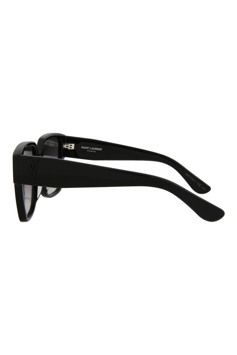 55mm Square Sunglasses, Alternate, color, BLACK BLACK GREY