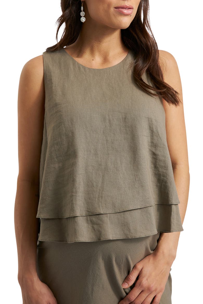 Peyton Linen Nursing Top, Main, color, OLIVE