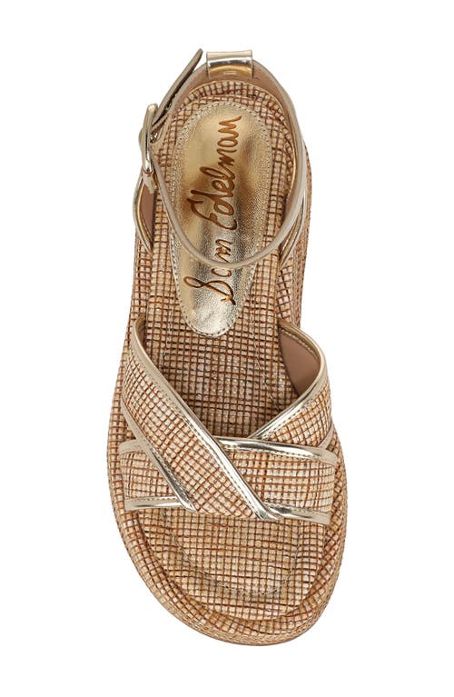 Sam Edelman Nylie Platform Ankle Strap Sandal Sand Dune Multi Faux Raffia In Sand Dune Multi/amber Multi