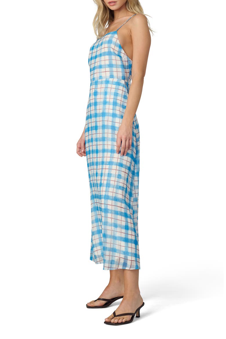 The Charlie Midi Dress, Alternate, color, BLUE/ RUST CHECK