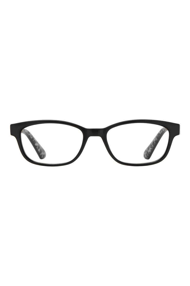 joetta 50mm rectangular blue light blocking glasses, Main, color, BLACK/ BLUE AS