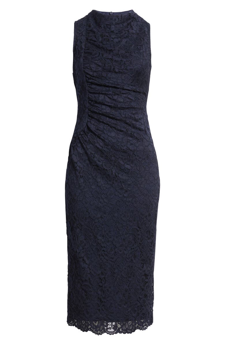 Vince Camuto Lace Sleeveless Sheath Midi Dress, Alternate, color, Navy