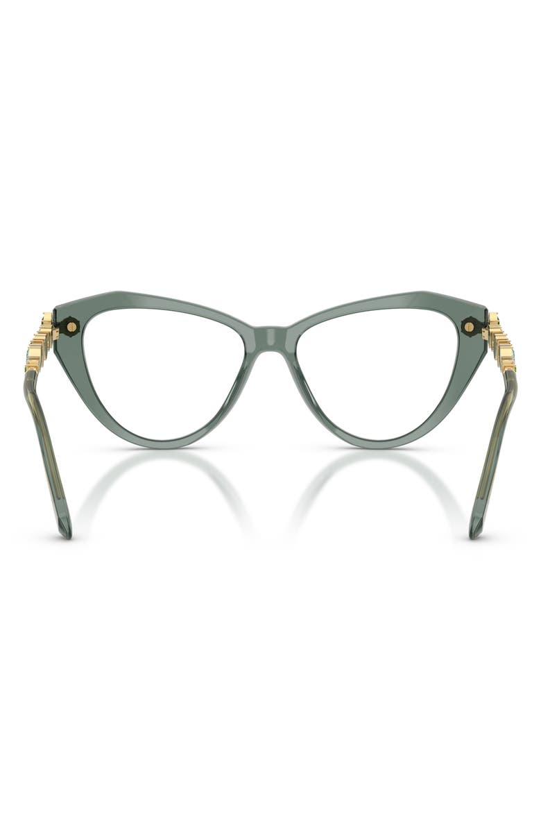 Swarovski 53mm Cat Eye Optical Glasses, Alternate, color, Transparent Green/ Demo Lens